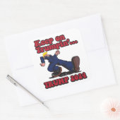 Sticker Carré Continuez sur Trumpin Trump 2024 (Enveloppe)