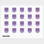 Sticker Carré Contour de citron violet et jaune (Feuille)