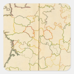 Sticker Carré Contour de subdivisions de la France