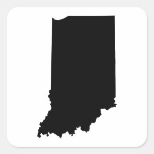 Sticker Carré Contour d'état de l'Indiana