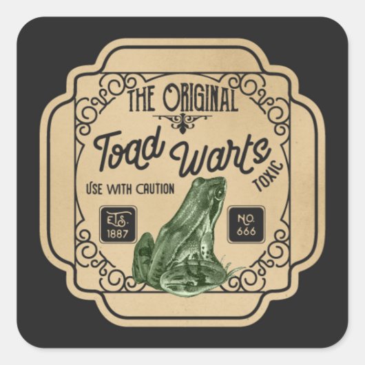 Sticker Carré Contre-gorge cool Halloween potion sorcière (Devant)