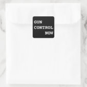 Sticker Carré Contrôle des armes maintenant, texte blanc en gras (Sac)