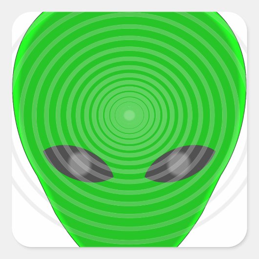 Sticker Carré Contrôle mental de la tête de l'Alien (Devant)