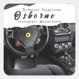 Sticker Carré Contrôle technique location réparation voiture Aut