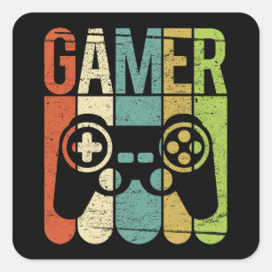 Sticker Carré Contrôleur de jeu Gamer