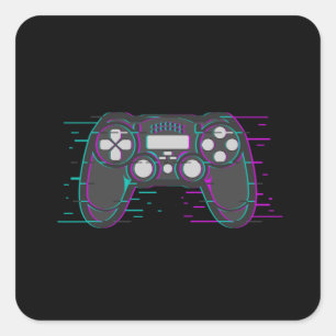 Sticker Carré Contrôleur de jeu Jeu Jeu Jeu vidéo Idée de jeu ca