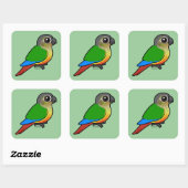 Sticker Carré Conure à côté jaune Birdorable (Feuille)
