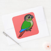 Sticker Carré Conure à joues vertes Birdorable (Enveloppe)