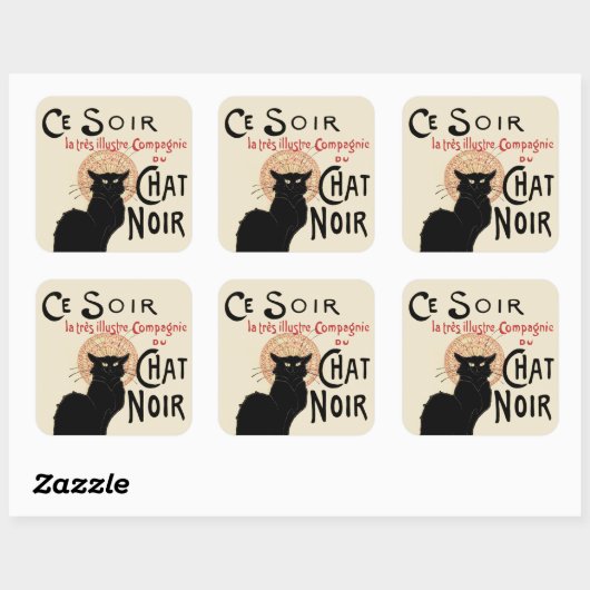 Sticker Carré Conversation Noir (Feuille)