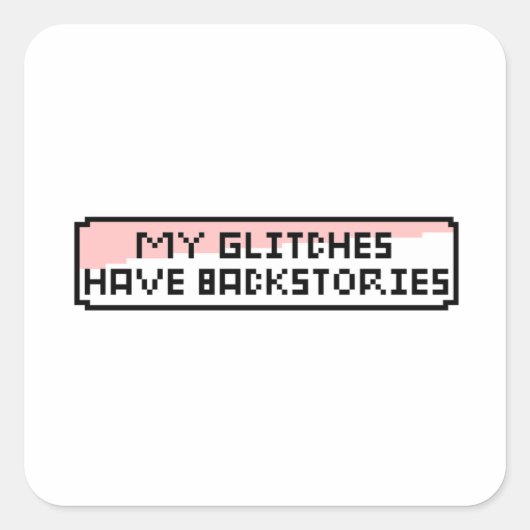 Sticker Carré Conversation Pixel Glitch - Funny Retro Gamer (Devant)