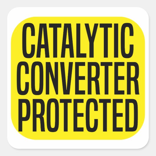 Sticker Carré Convertisseur catalytique protégé (Devant)