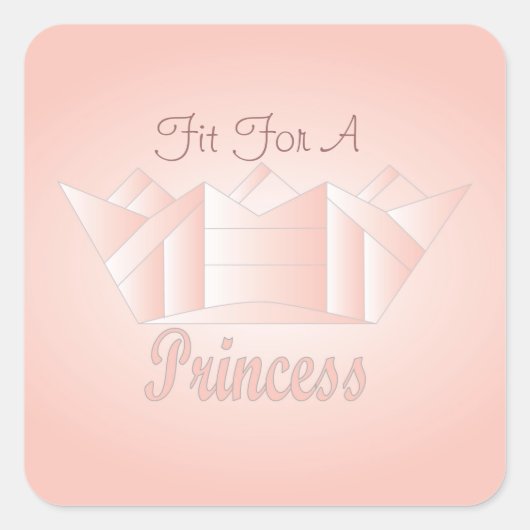 Sticker Carré Convient à une princesse (Devant)