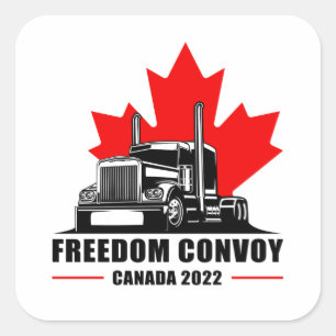Sticker Carré Convoi pour la liberté 2022 Camion patriote canad
