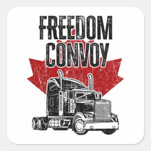 Sticker Carré Convoi pour la liberté au Canada 2022