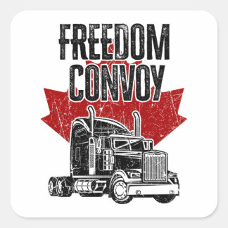 Sticker Carré Convoi pour la liberté au Canada 2022