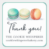 Sticker Carré Cookie Accueil Boulangerie Merci (Devant)