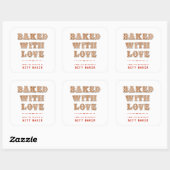 Sticker Carré Cookie | Cuite avec amour de la cuisine de (Feuille)