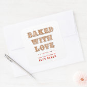Sticker Carré Cookie | Cuite avec amour de la cuisine de (Enveloppe)
