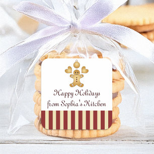 Sticker Carré Cookie de Noël Cute pain d'épice Homme fait maison