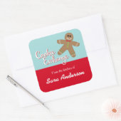 Sticker Carré Cookie Exchange, Gingerbread, From the Kitchen of (Enveloppe)