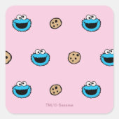 Sticker Carré Cookie Monster and Cookies Pink Pattern (Devant)
