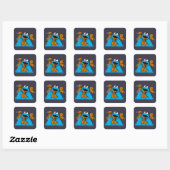 Sticker Carré Cookie Monster Eating All the Cookies (Feuille)