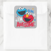Sticker Carré Cookie Monster & Elmo | Ouais, je suis formidable (Sac)