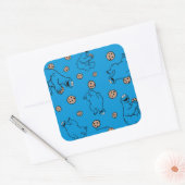 Sticker Carré Cookie Monster et Cookies Blue Pattern (Enveloppe)