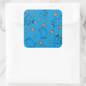 Sticker Carré Cookie Monster et Cookies Blue Pattern (Sac)