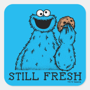 Sticker Carré Cookie Monster   Toujours frais