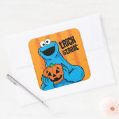 Sticker Carré Cookie Monster - Tricoter Ou Traiter (Enveloppe)