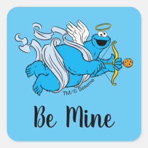 Sticker Carré Cookie Monster Valentine's Cupid