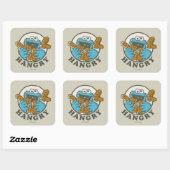 Sticker Carré Cookie Monster Vintage | Affamé (Feuille)