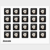 Sticker Carré Cookie sucre crâne éffrayant (Feuille)