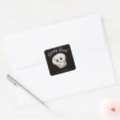 Sticker Carré Cookie sucre crâne éffrayant (Enveloppe)