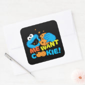 Sticker Carré Cookie veut un cookie (Enveloppe)