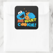 Sticker Carré Cookie veut un cookie (Sac)