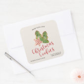Sticker Carré Cookies de Noël Fabriqués Avec Amour Aquarelle ten (Enveloppe)