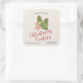 Sticker Carré Cookies de Noël Fabriqués Avec Amour Aquarelle ten (Sac)