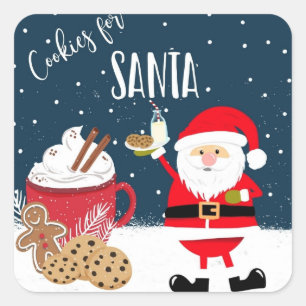 Sticker Carré Cookies de Noël pour le lait père Noël Christmas E