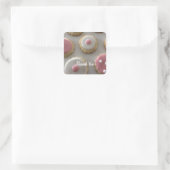 Sticker Carré Cookies de sucre rose et blanc (Sac)