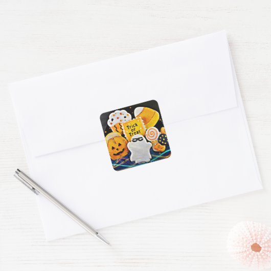 Sticker Carré Cookies d'Halloween ! (Enveloppe)