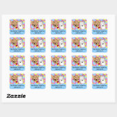 Sticker Carré Cookies et lait Valentine (Feuille)