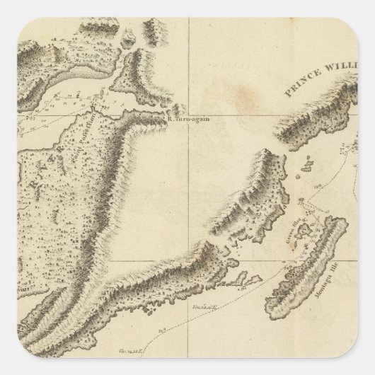 Sticker Carré Cooks River, Alaska (Devant)