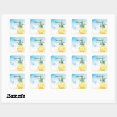 Sticker Carré Cool Ananas été (Feuille)