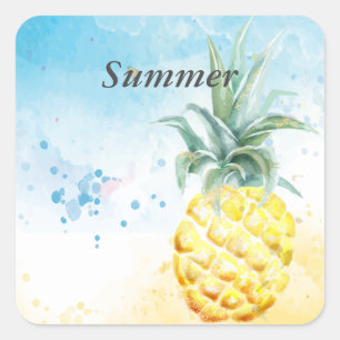 Sticker Carré Cool Ananas été