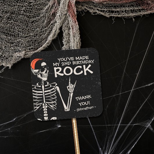 Sticker Carré Cool Bad Two The Bone Halloween 2e fête d'annivers