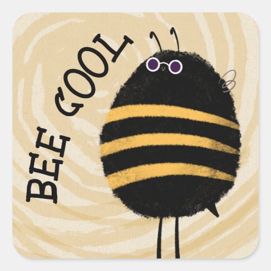 Sticker Carré Cool Bee (Devant)