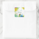 Sticker Carré Cool belle tendance fleurs éclaboussures papillon (Sac)