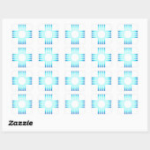 Sticker Carré Cool Blue Zia (Feuille)